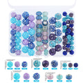 86PCS Boxed Bead Set 15.7mm/14mm Acrylic Bubble Gum Bead, 16mm/10mm Rhinestone Round Bead, 14mm Spacers
