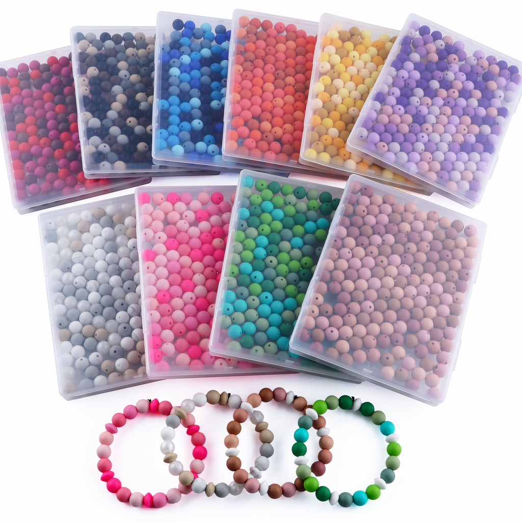 165PCS Boxed Bead Set, Mixed Color Silicone Bead, 12mm
