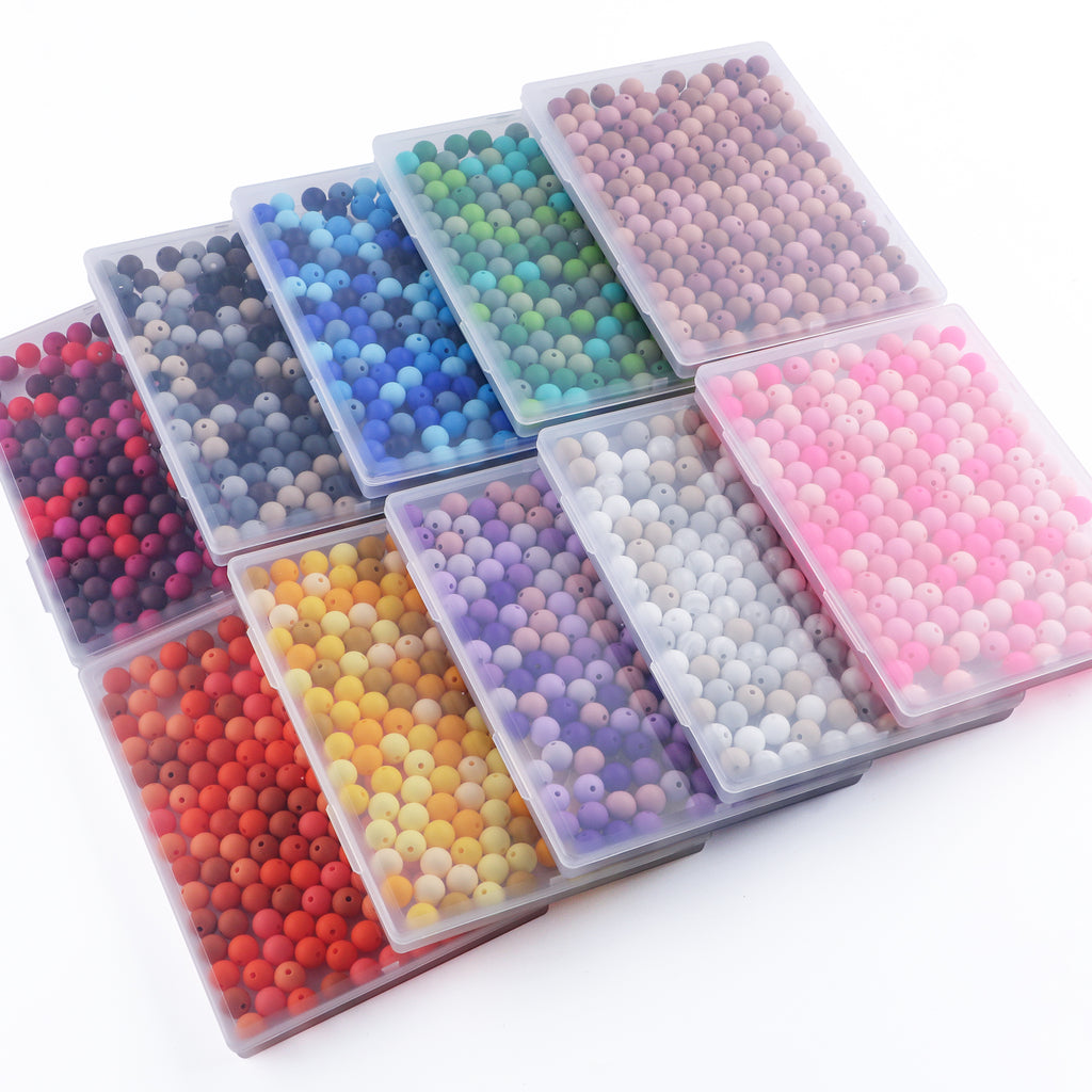 165PCS Boxed Bead Set, Mixed Color Silicone Bead, 12mm