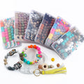 82PCS Boxed Bead Set, Focal Mixed Solids, MAMA, SUnflower, Teacher, Cat Dog, Cow Head