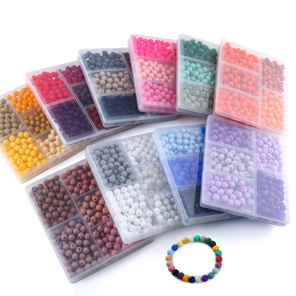 275/Box Mixed Color Round Bead Set, 9mm