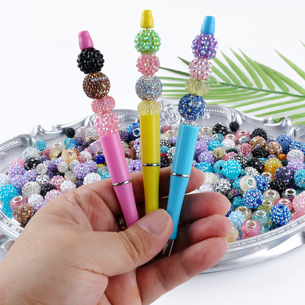 86PCS Boxed Bead Set 15.7mm/14mm Acrylic Bubble Gum Bead, 16mm/10mm Rhinestone Round Bead, 14mm Spacers