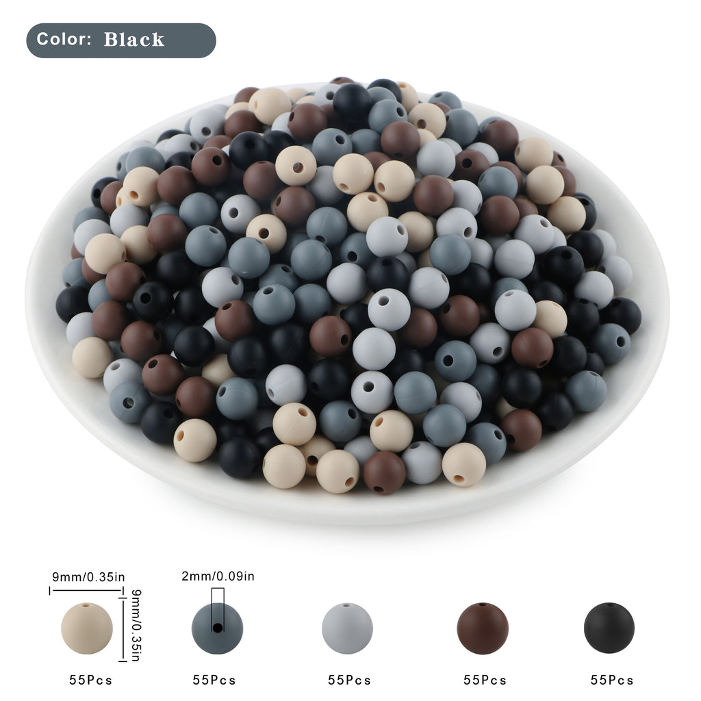 275/Box Mixed Color Round Bead Set, 9mm