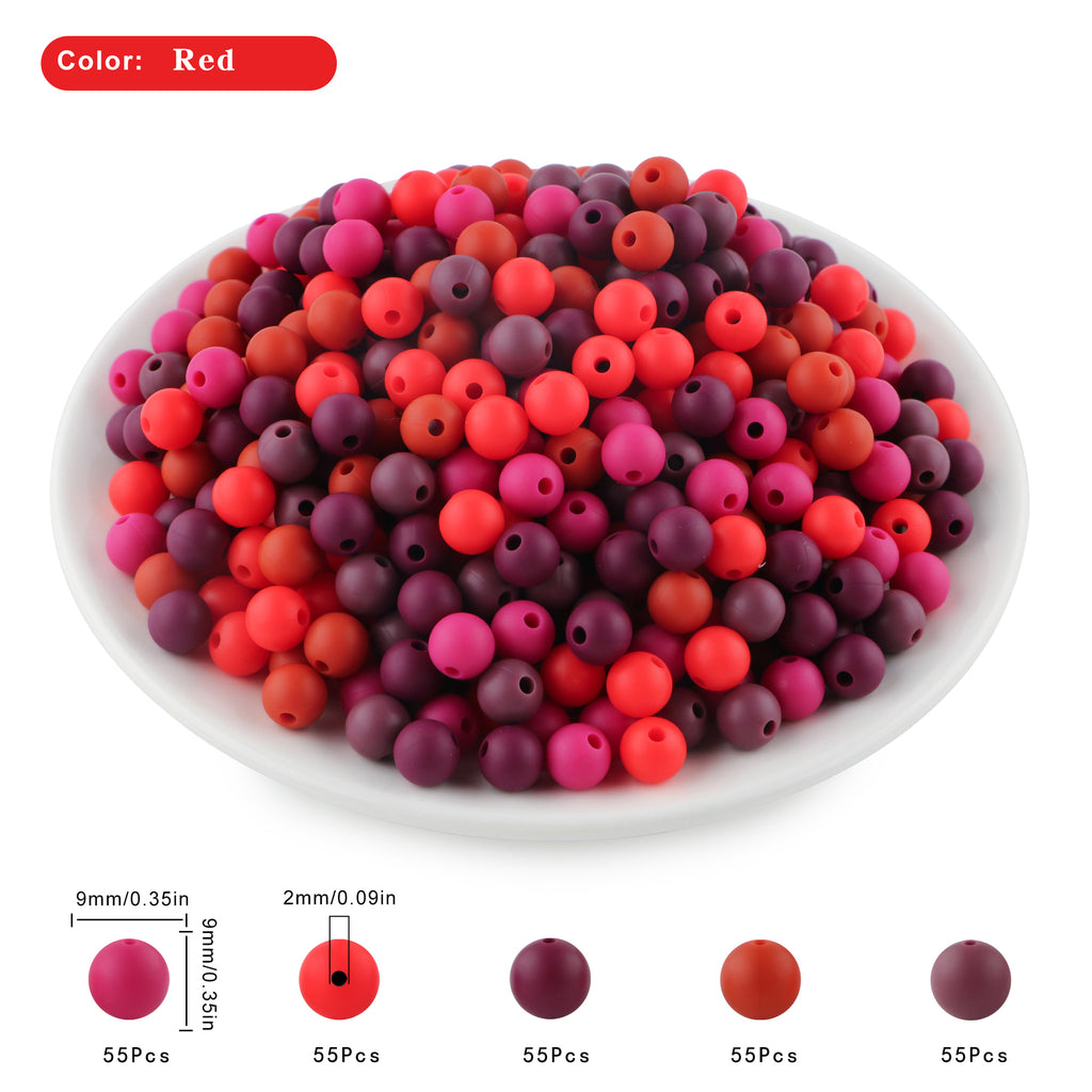 275/Box Mixed Color Round Bead Set, 9mm