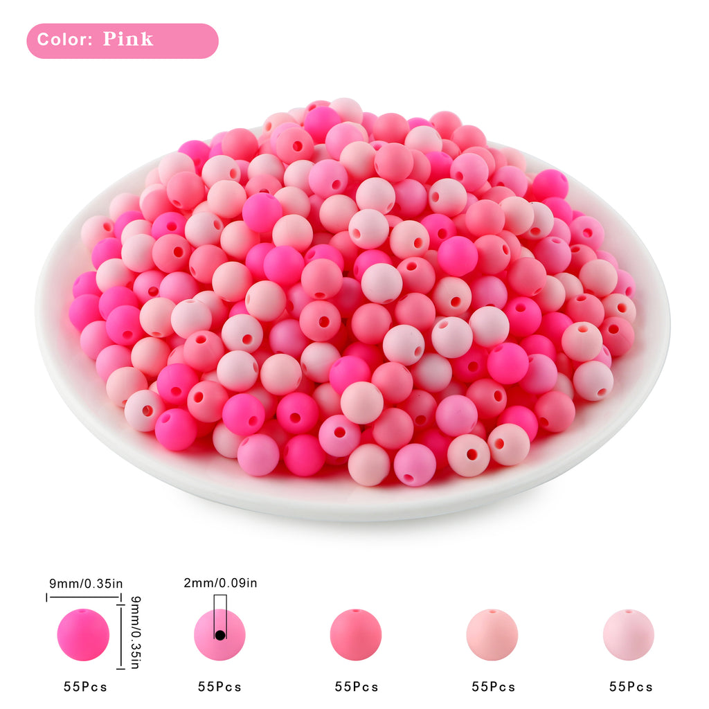 275/Box Mixed Color Round Bead Set, 9mm