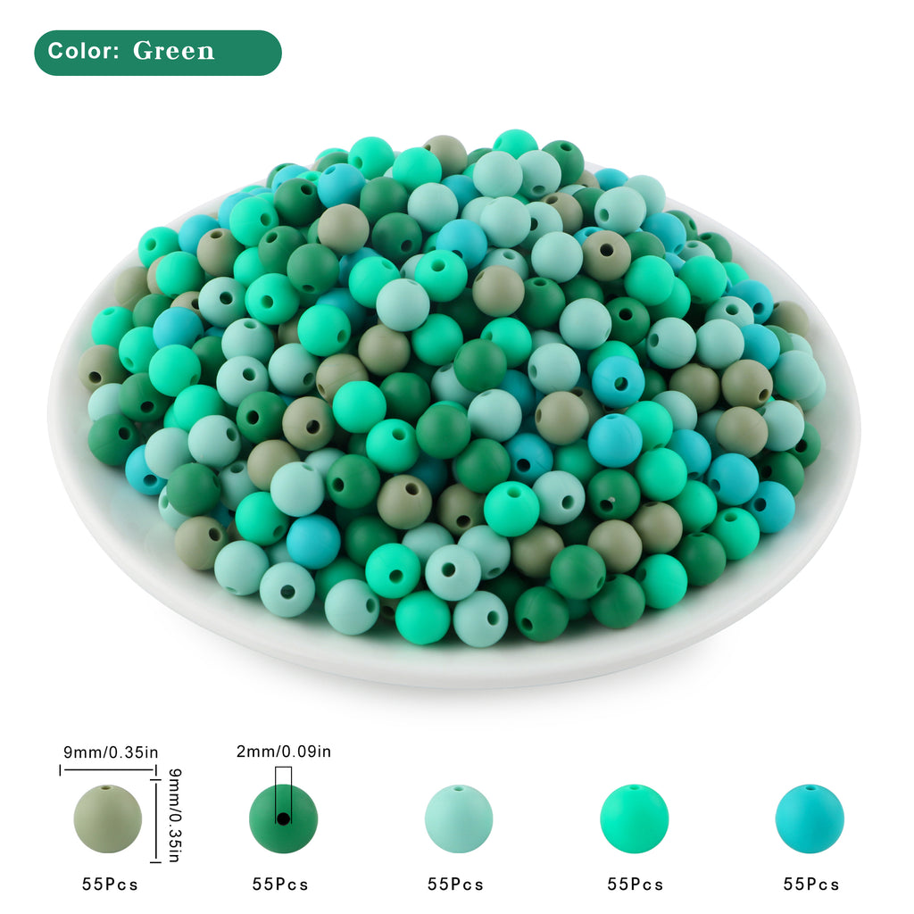 275/Box Mixed Color Round Bead Set, 9mm