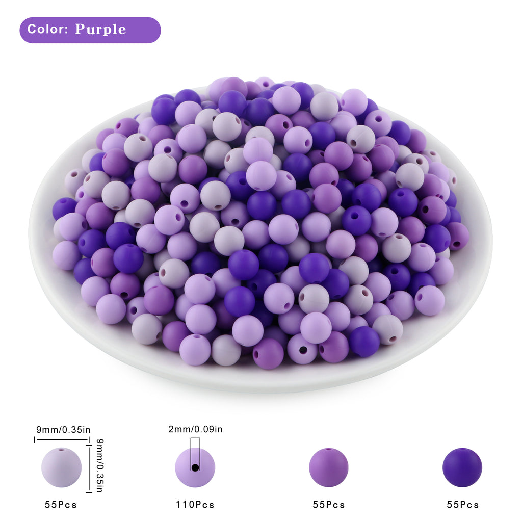 275/Box Mixed Color Round Bead Set, 9mm