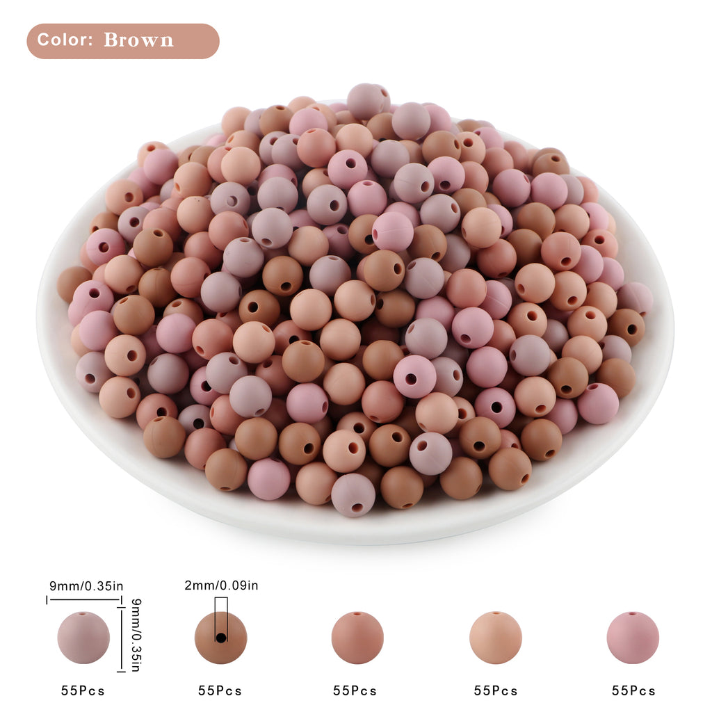 275/Box Mixed Color Round Bead Set, 9mm