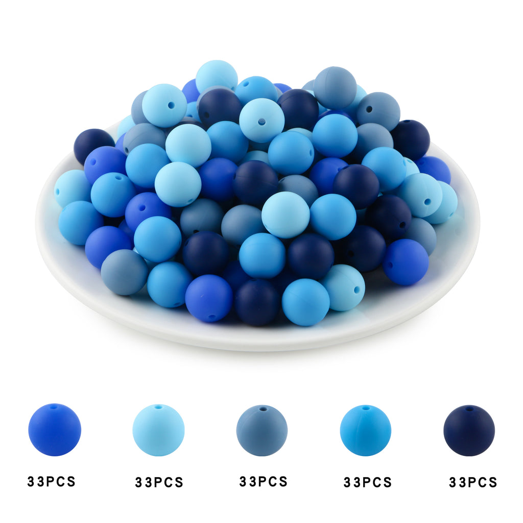 165PCS Boxed Bead Set, Mixed Color Silicone Bead, 12mm