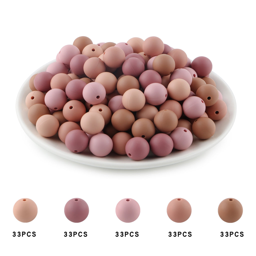 165PCS Boxed Bead Set, Mixed Color Silicone Bead, 12mm
