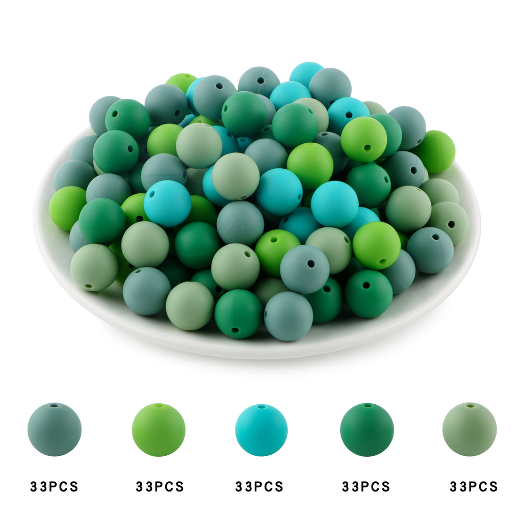 165PCS Boxed Bead Set, Mixed Color Silicone Bead, 12mm