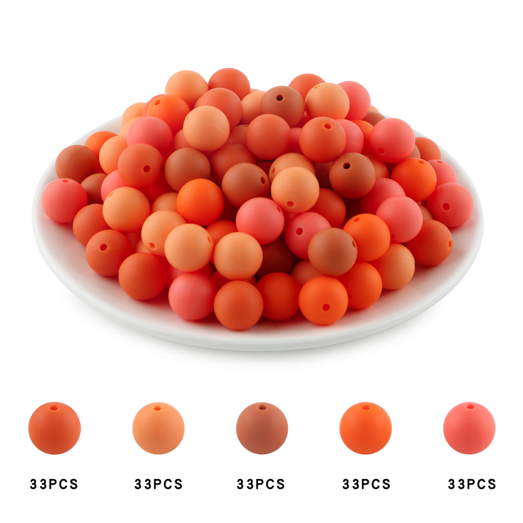 165PCS Boxed Bead Set, Mixed Color Silicone Bead, 12mm