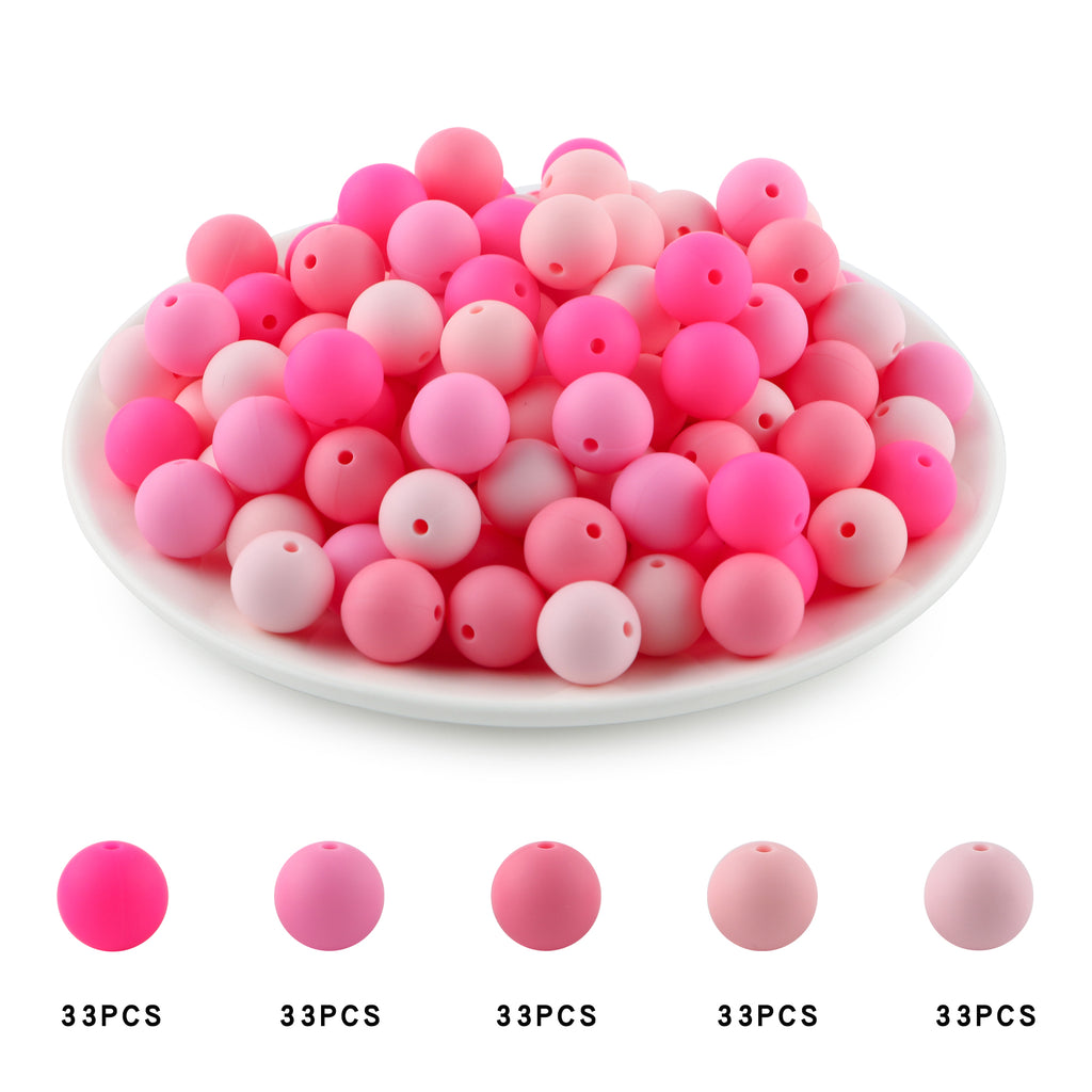 165PCS Boxed Bead Set, Mixed Color Silicone Bead, 12mm