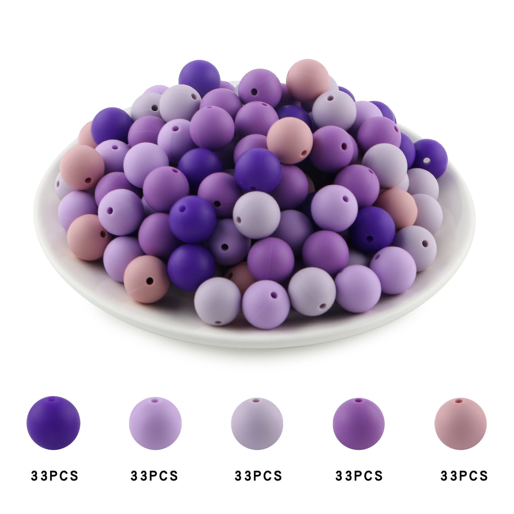 165PCS Boxed Bead Set, Mixed Color Silicone Bead, 12mm