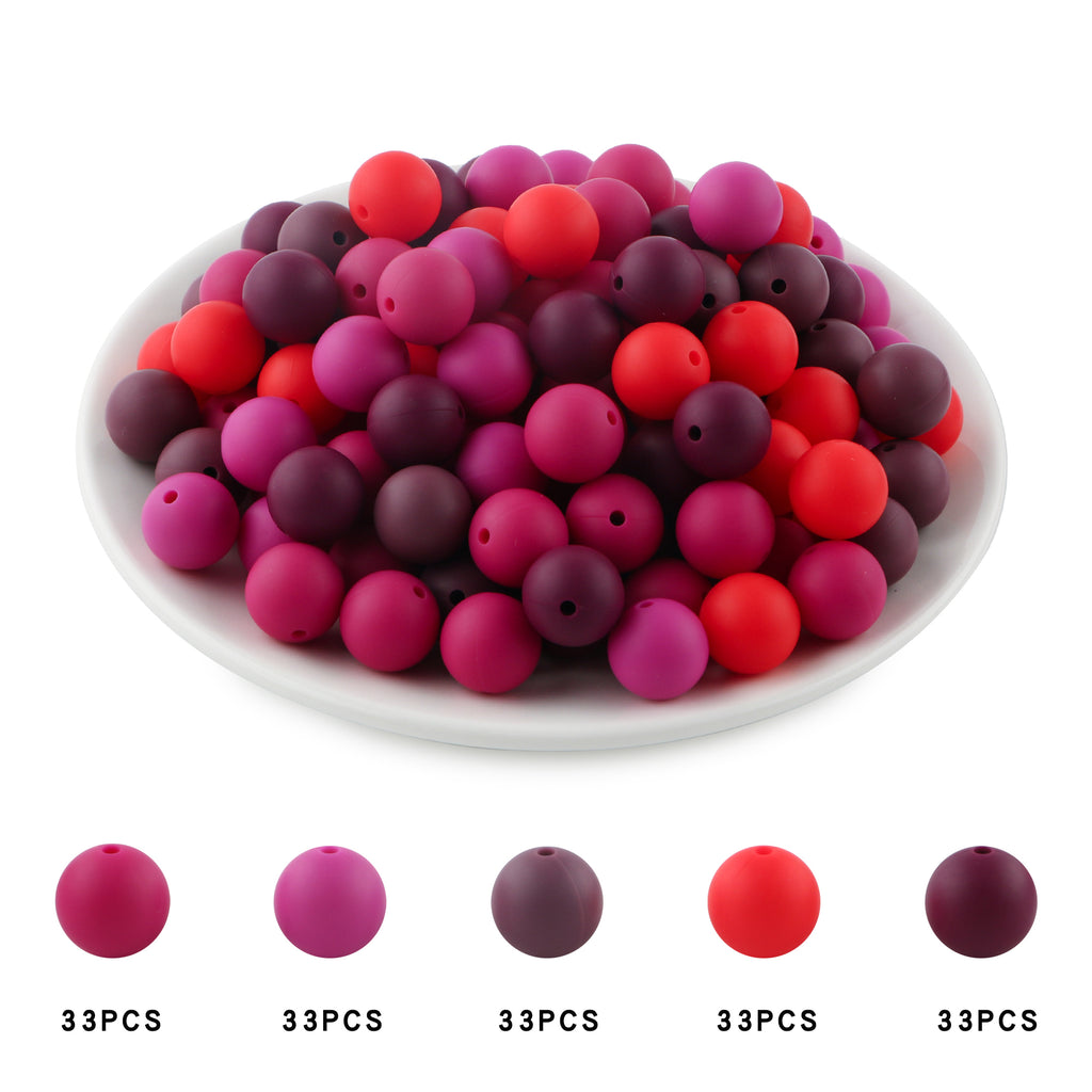 165PCS Boxed Bead Set, Mixed Color Silicone Bead, 12mm