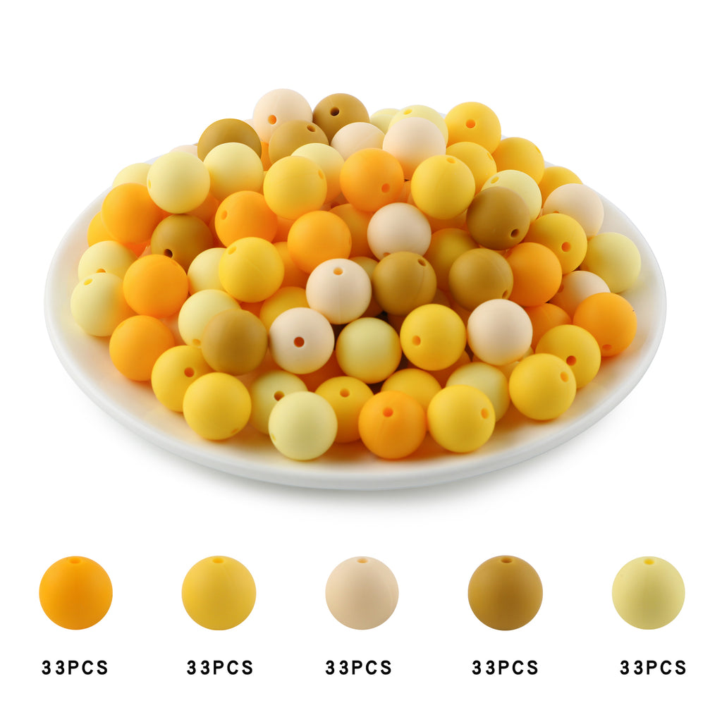 165PCS Boxed Bead Set, Mixed Color Silicone Bead, 12mm
