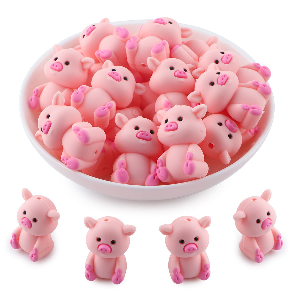 14PCS 3D Beads, Bees, Foxes, Piggy